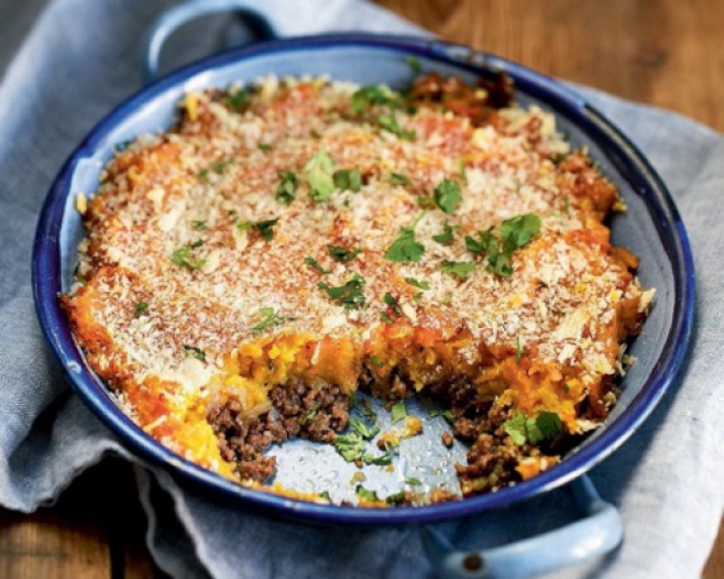 Gratin de potimarron au b&oelig;uf hach&eacute;